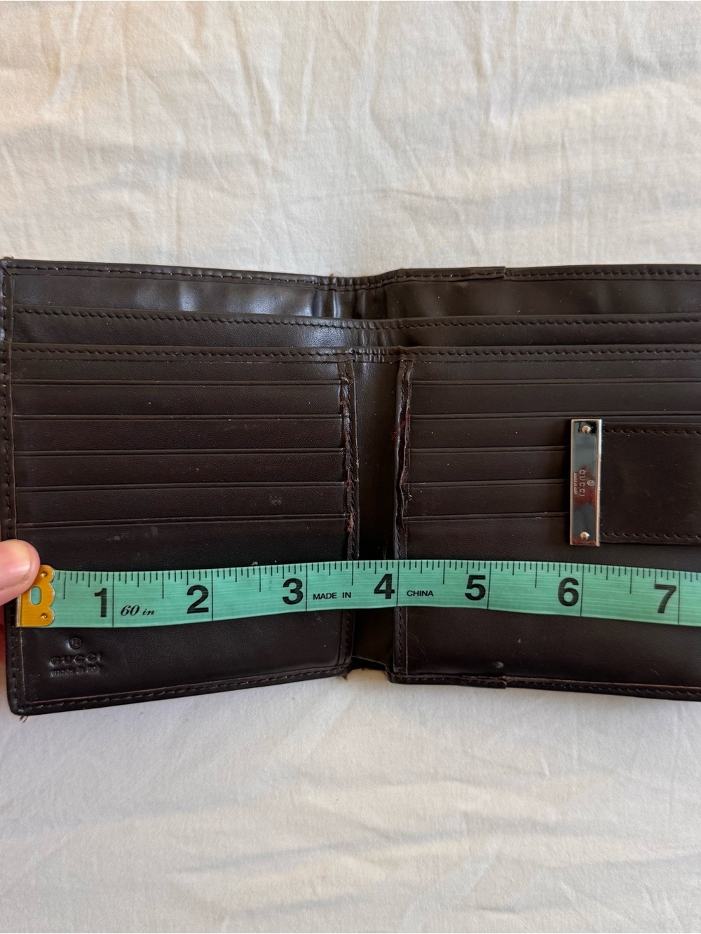 Vintage Gucci monogram brown wallet with leather trim - Picture 6 of 9